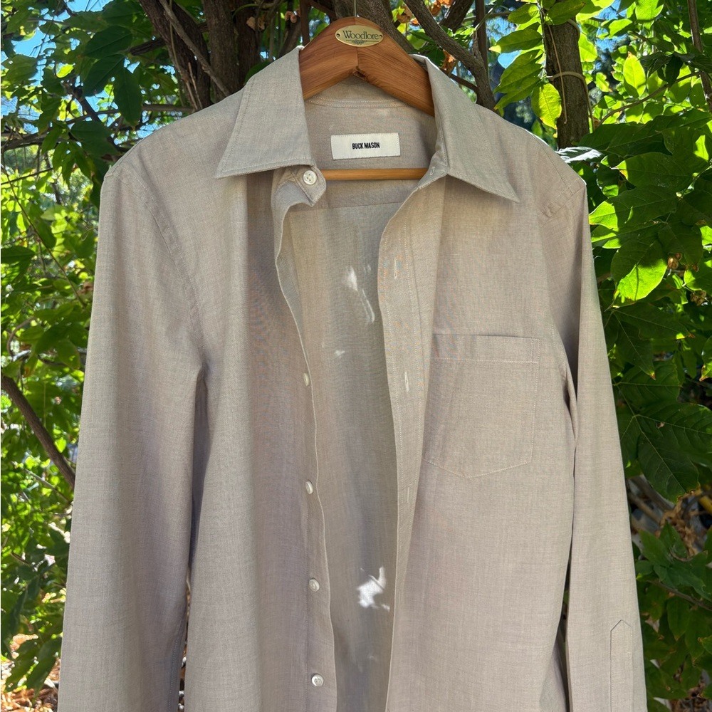 *Brand New* Buck Mason Oatmeal Button-Up Shirt